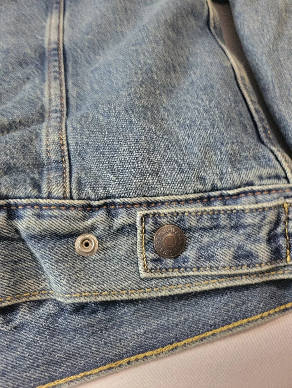 NWT Levi Strauss & Co. Denim Jean Sherpa Lined Type III Trucker Snap Jacket